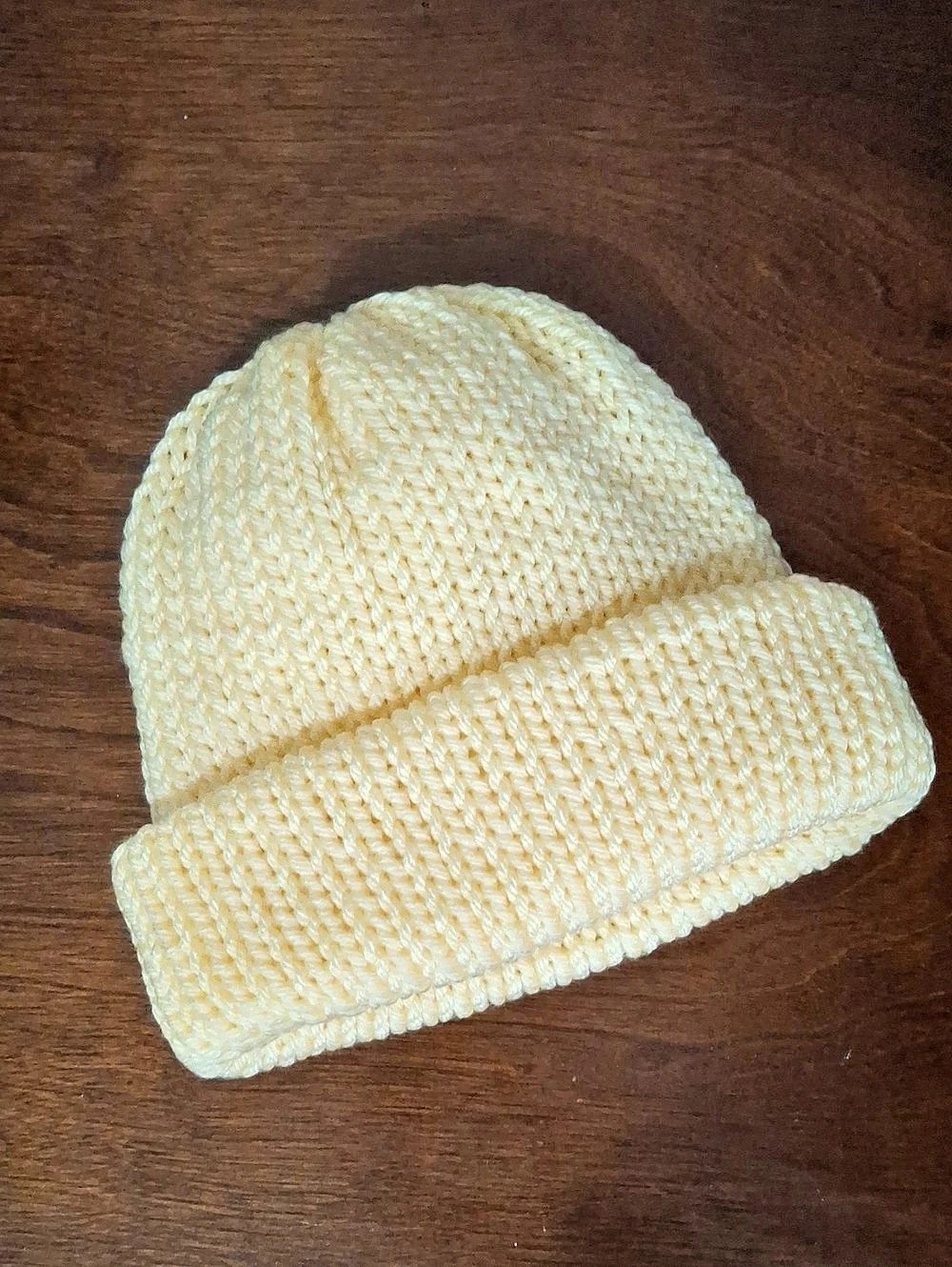 Handmade Knit Beanie in Yellow